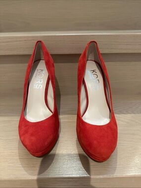 Michael Kors Red Suede Classic platform Pump - Women's Heels